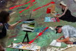 Belarus, Brest - Fotocollage, Malende, Ausstellung Pleinair, Künstlerin: Martina Born