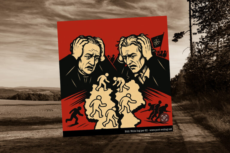 Gerstunger Forst, als Hintergrundbild - davor ein KI-generiertes Billd